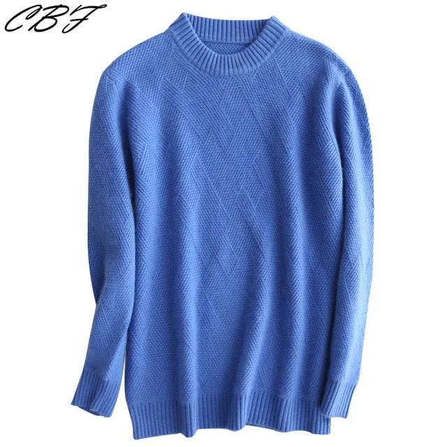 2018 New pattern Business Casual Men Knitted pure Cashmere Sweater Circular collar Jacquard style warmth Anti-pilling Pullover 3