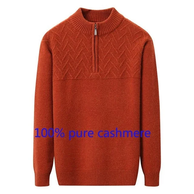 2019 new arrival fashion Cashmere Sweater Autumn Winter Men Thick Large Loose Knitted Zipper O-neck Casual plus size S-3XL4XL5XL