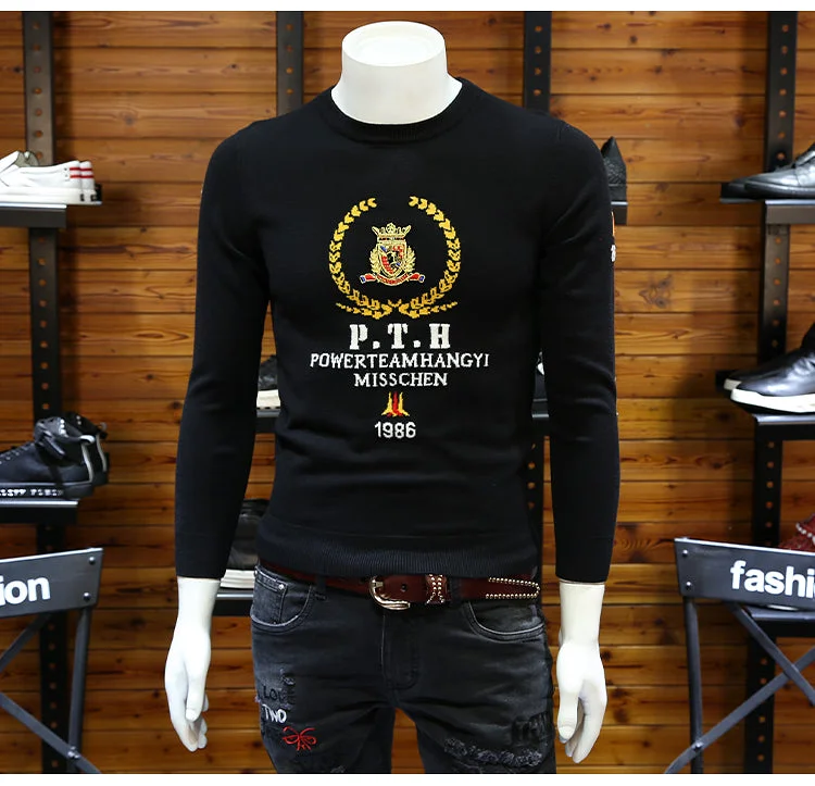 AH09473   Fashion Men's Sweaters 2019 Runway Luxury famous Brand European Design party style Men's Clothing