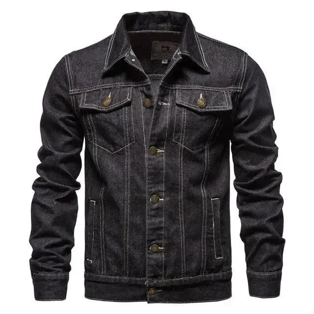 Jacket Men Casual Blue Lapel Jeans Jackets Qualit