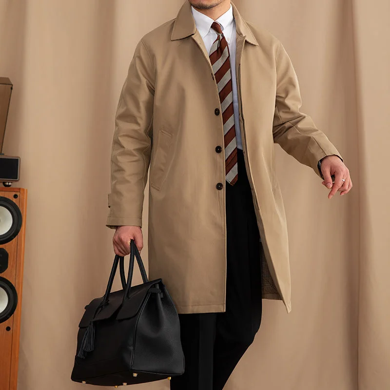 London Stand Collar Cotton Blend Trench Coat