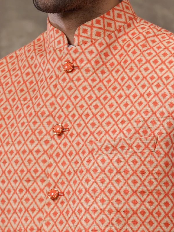 Mens Ethnic Jacket Orange