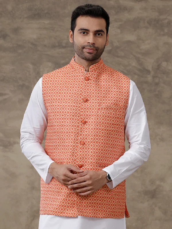 Mens Ethnic Jacket Orange