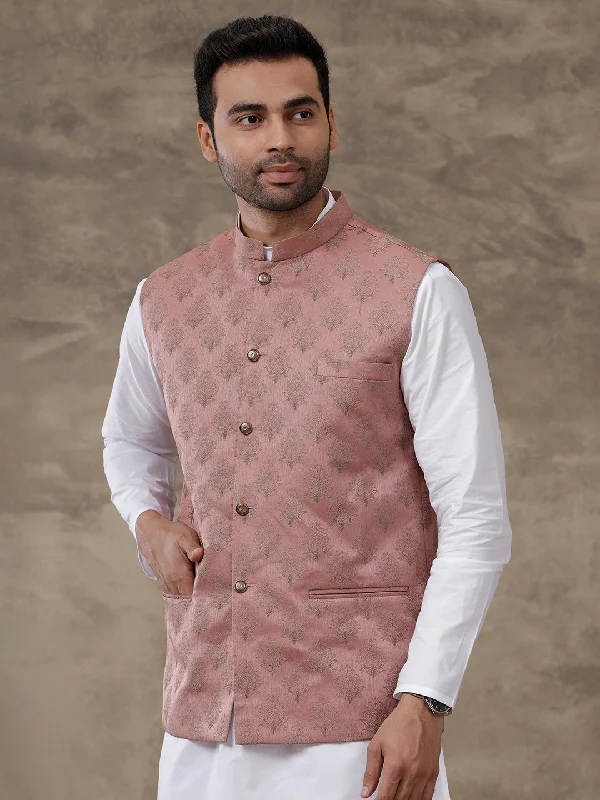 Mens Ethnic Jacket Orangy Pink