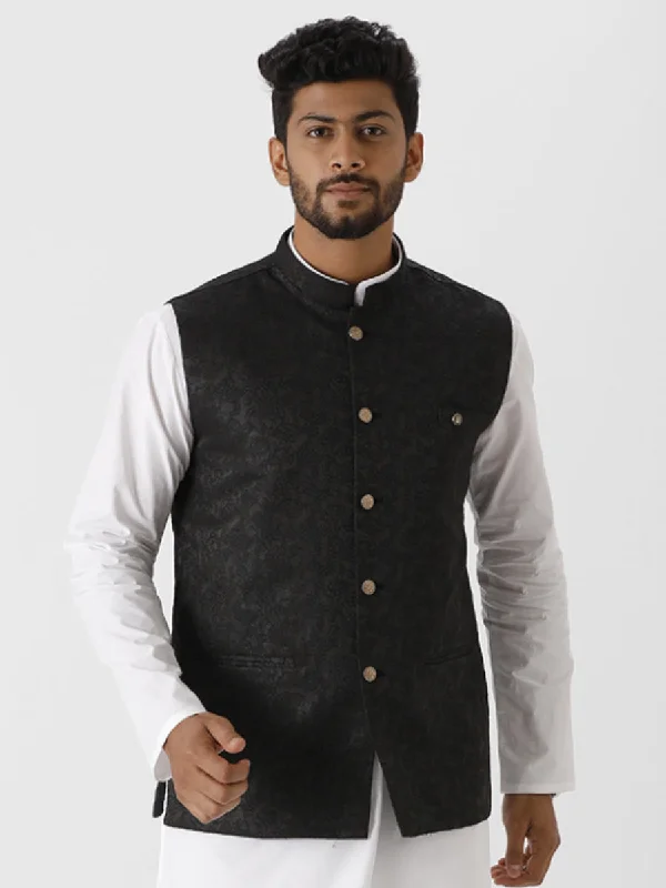 Mens Fancy Ethnic Jacket Black