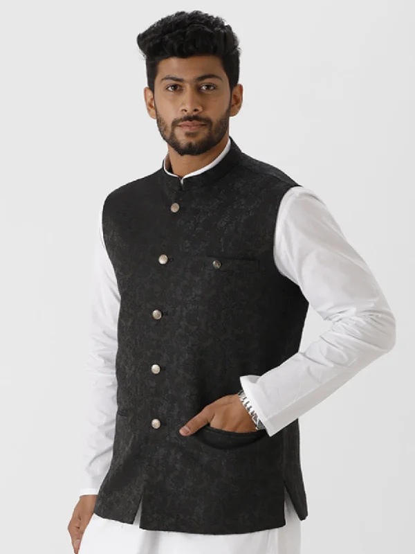 Mens Fancy Ethnic Jacket Black