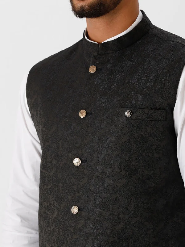 Mens Fancy Ethnic Jacket Black