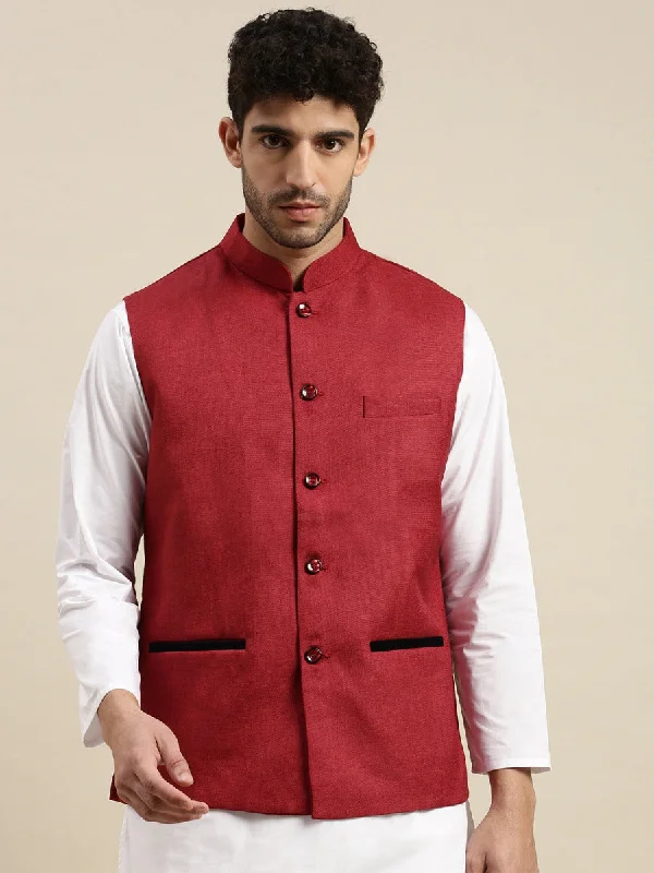 Mens Nehru Jacket Maroon  DB1