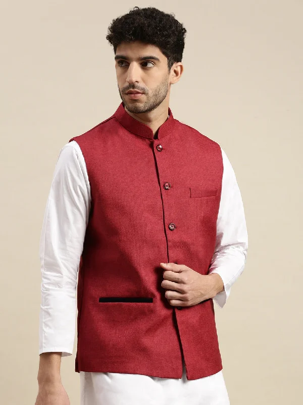 Mens Nehru Jacket Maroon  DB1