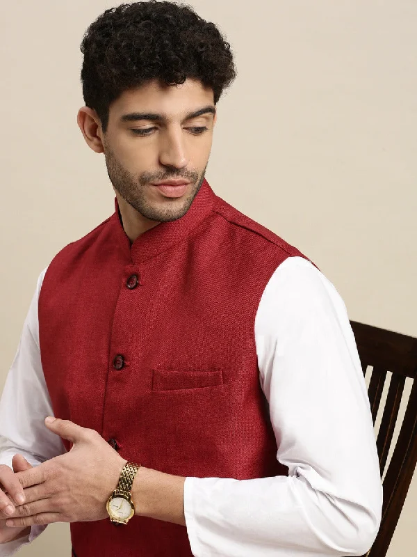 Mens Nehru Jacket Maroon  DB1