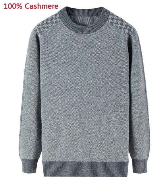 New arrival high quality 100% Pure Cashmere Men Sweater Flower Winter Thickening Casual O-neck Pullovers plus size XSSMLXL-6XL