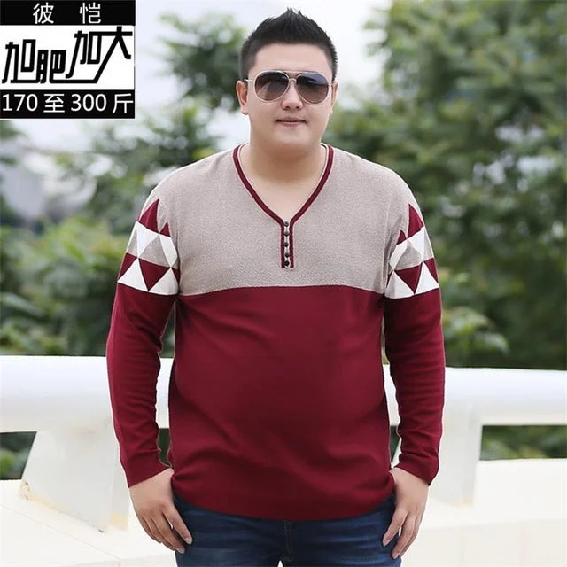 plus 10XL 8XL 6XL 5XL Autumn Brand Casual Sweater V-Neck Striped Slim Fit Knitting Mens Sweaters And Pullovers Men Pullover Men