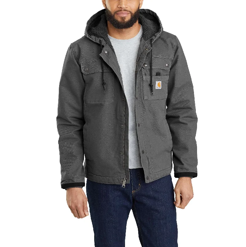 Relaxed Fit Washed Duck Sherpa-Lined Utility Jacket