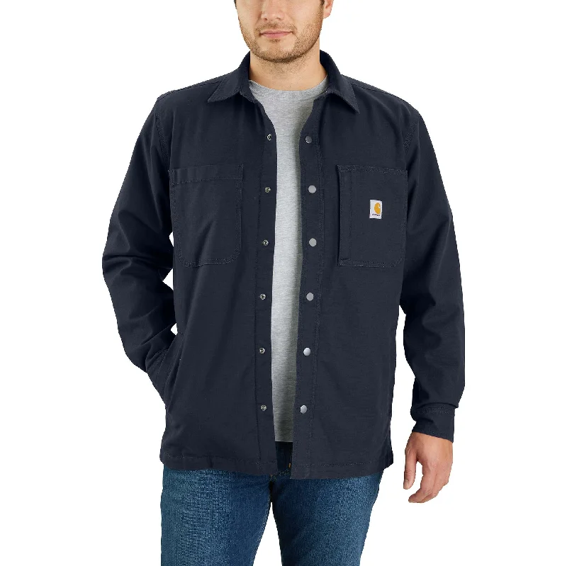 Rugged Flex® Relaxed Fit Canvas Fleece-Lined Snap-Front Shirt Jac