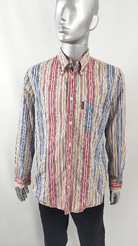 Armani Jeans Vintage Mens Indian Madras Cotton Shirt, 1990s