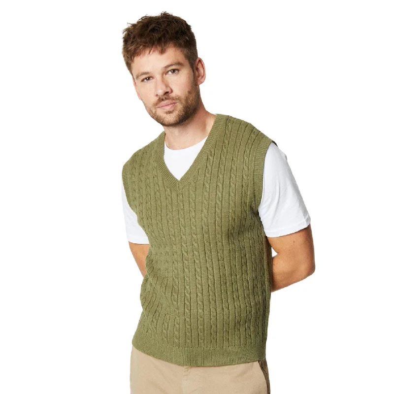 Burton Mens Cable Knit Vest Jumper