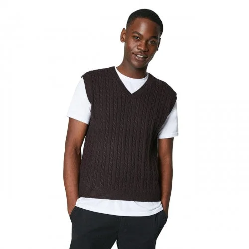 Burton Mens Cable Knit Vest Jumper