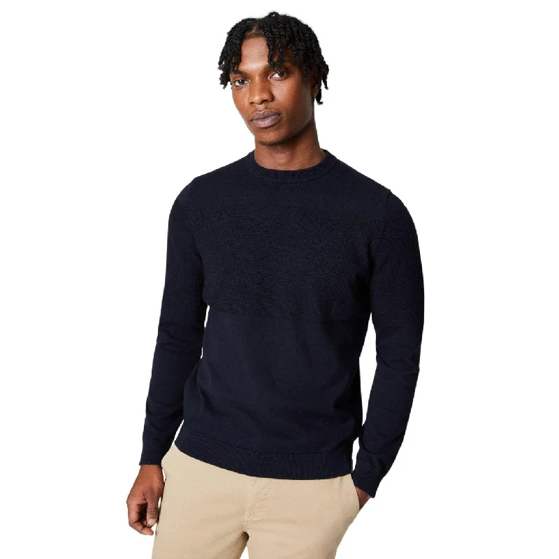 Burton Mens Placement Popcorn Textured Crew Neck Jumper