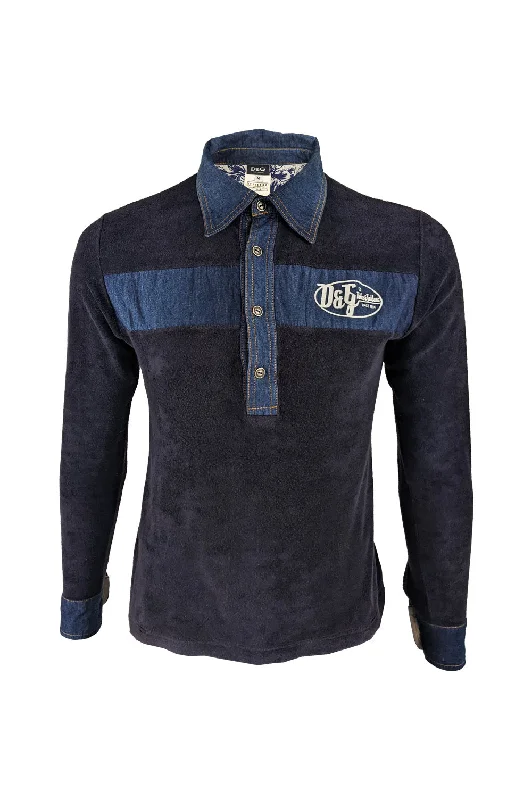 Dolce & Gabbana D&G Vintage Mens Velour Shirt, 2000s