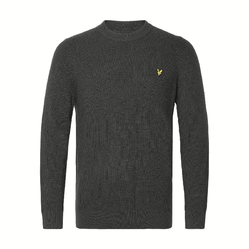 Lyle & Scott Mens Grid Knitted Crew Neck Jumper