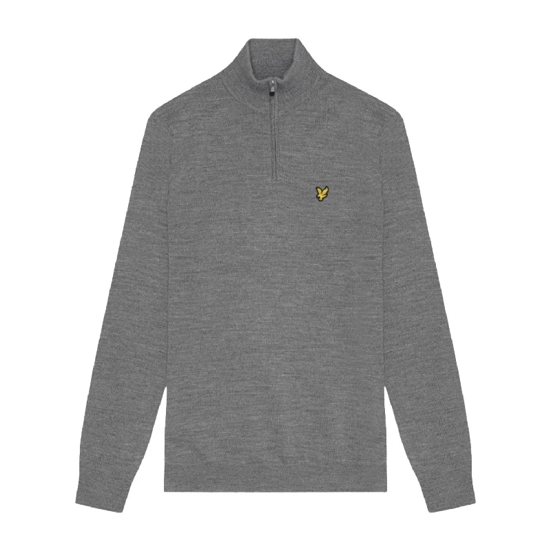 Lyle & Scott Mens Merino Wool Quarter Zip Golf Jumper