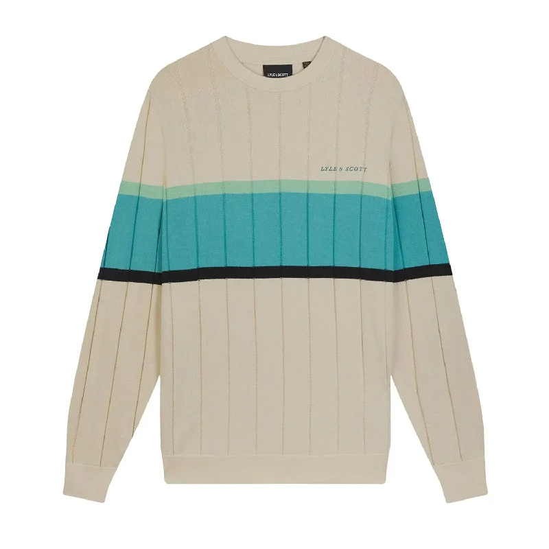 Lyle & Scott Mens Stripe Knitted Long-Sleeved Jumper