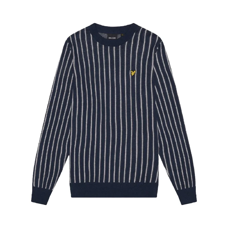 Lyle & Scott Mens Vertical Stripe Crew Neck Jumper