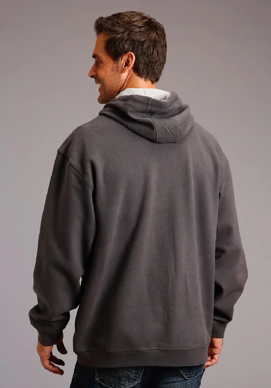 Stetson Mens Grey Cotton Blend Indian Head Hoodie