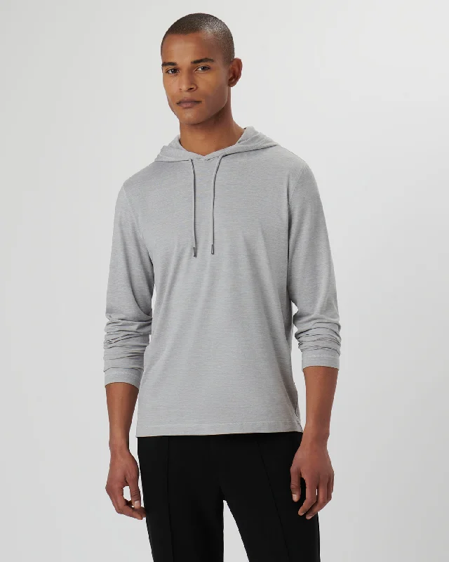 UV30 HOODED KNIT PULLOVER - CEMENT