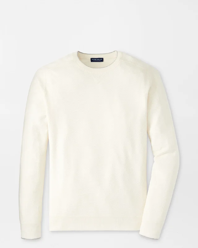 VOYAGER CASHMERE-SILK SADDLE SHOULDER CREW NECK SWEATER - IVORY