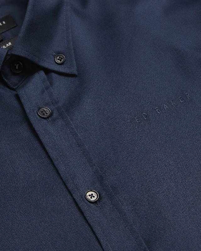 Allarde Ls Regular Branded Oxford Shirt Navy