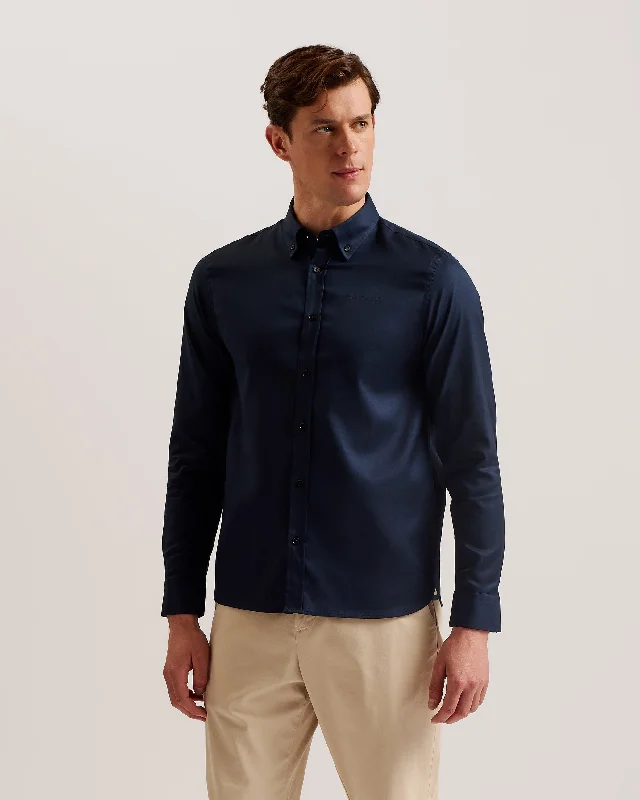 Allarde Ls Regular Branded Oxford Shirt Navy