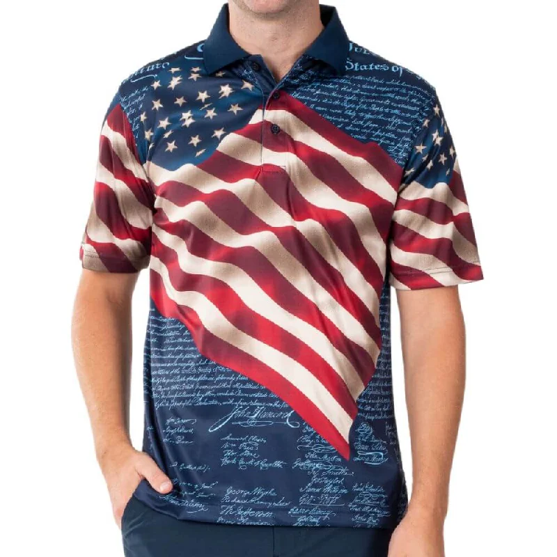 Men's American Flag Tech Polo