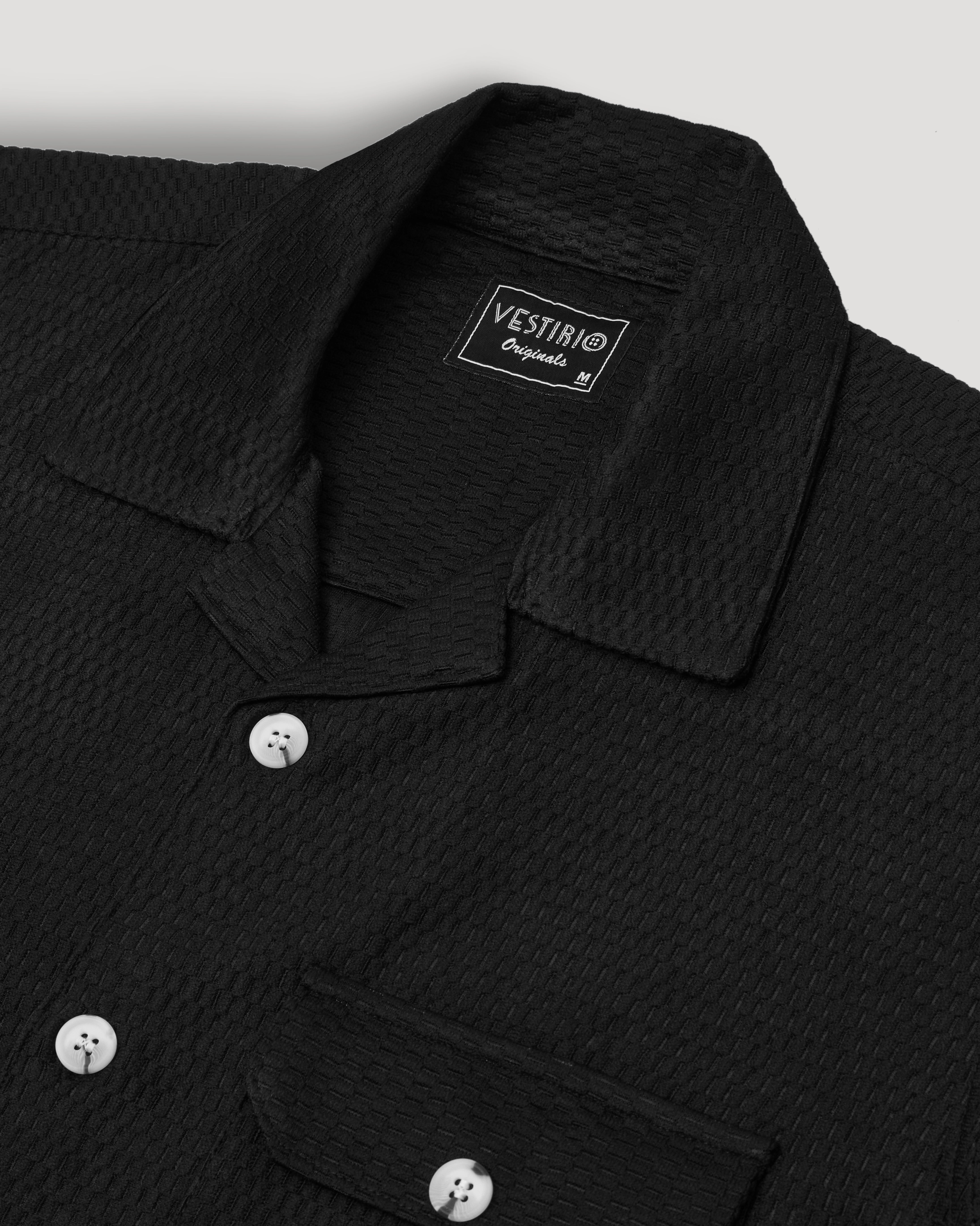 Black double pocket half sleeve shirt