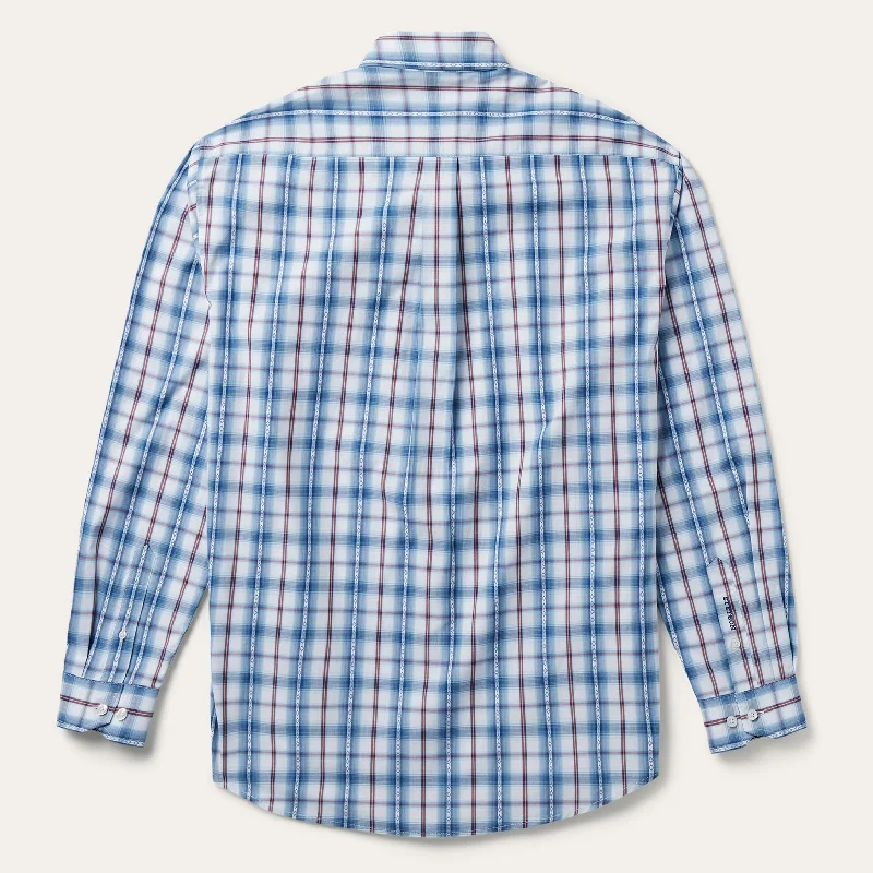 Blue Diamond Dobby Plaid Shirt