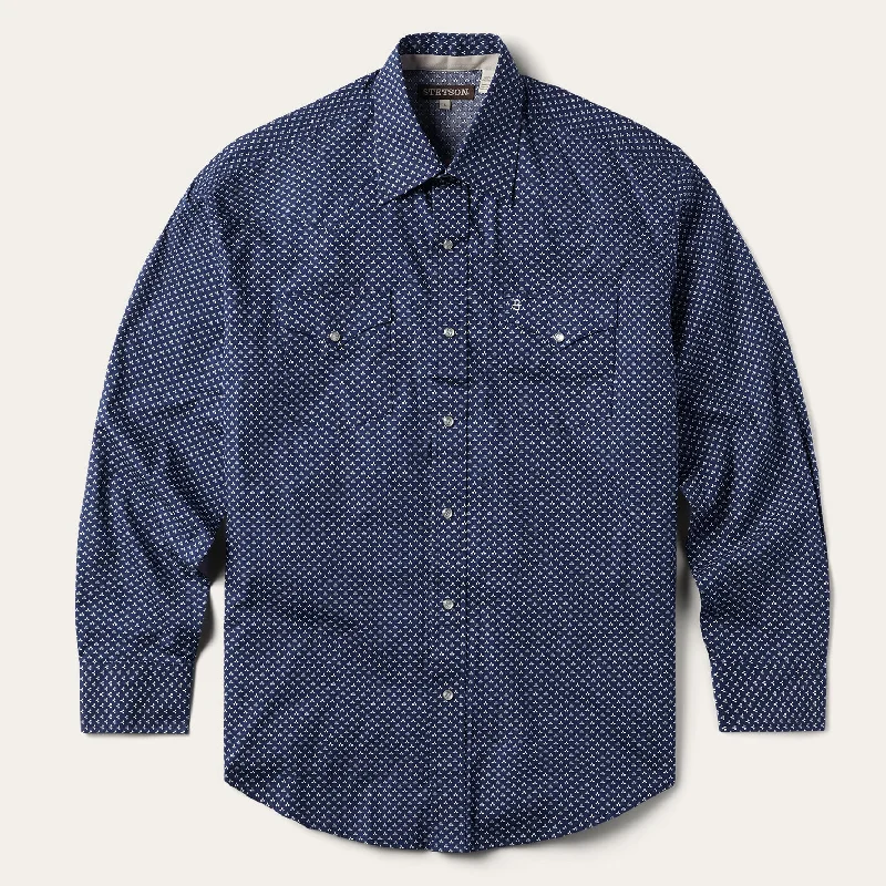 Blue Polaris Geo Print Western Shirt