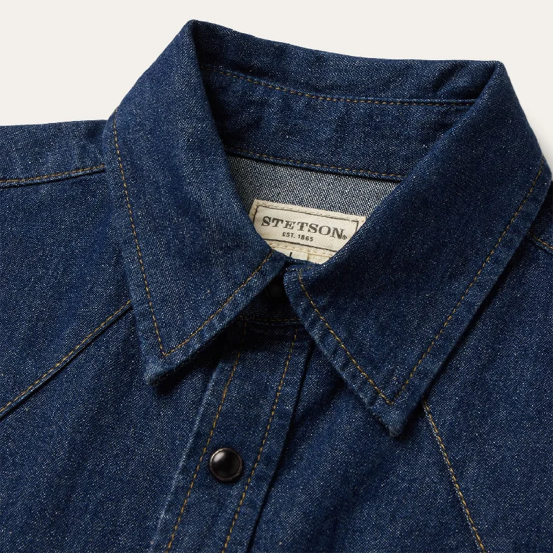 Boot Stitch Raw Denim Shirt