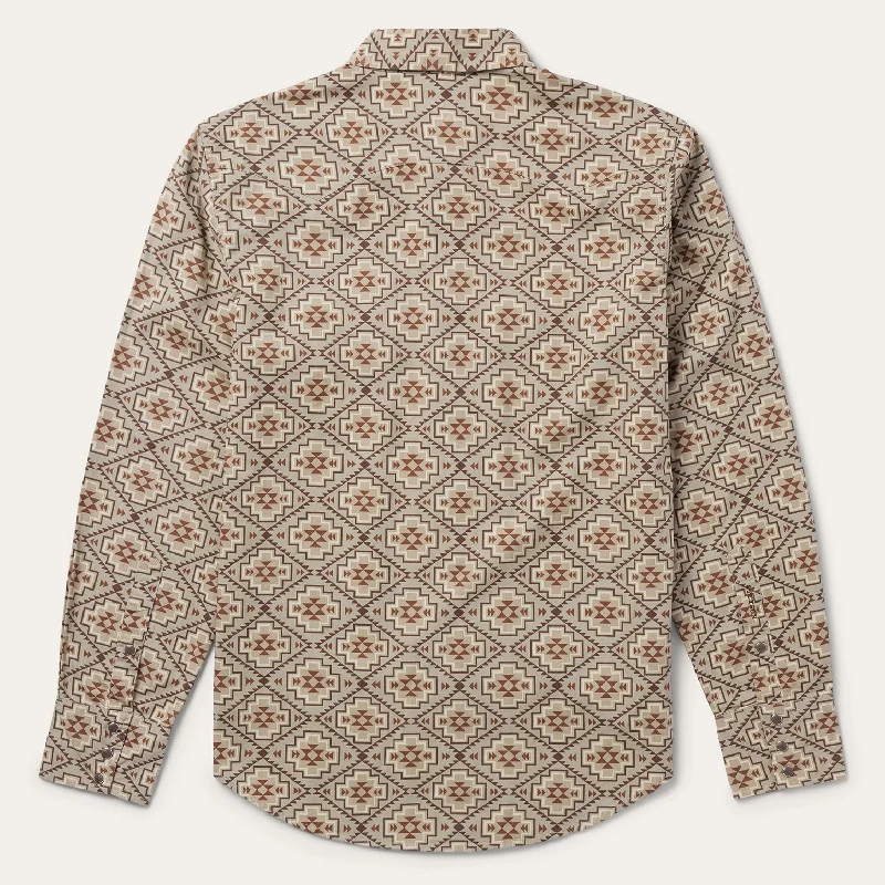 Brown Aztec Poplin Western Shirt