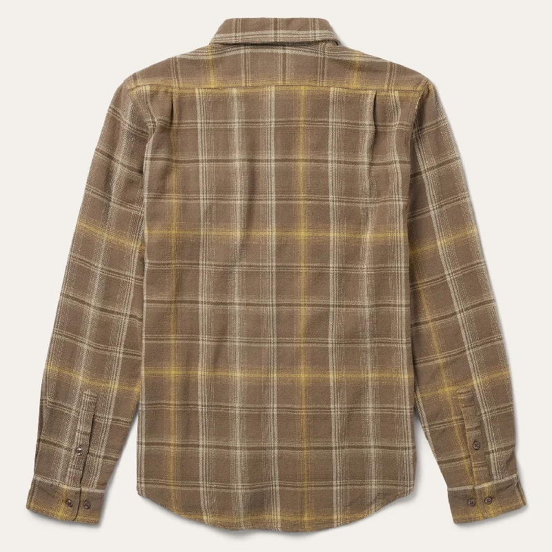 Brown Flannel Button-Front Shirt