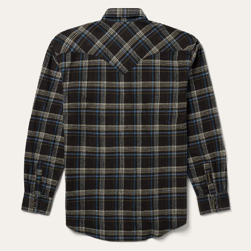 Brown Plaid Flannel Western Shirt