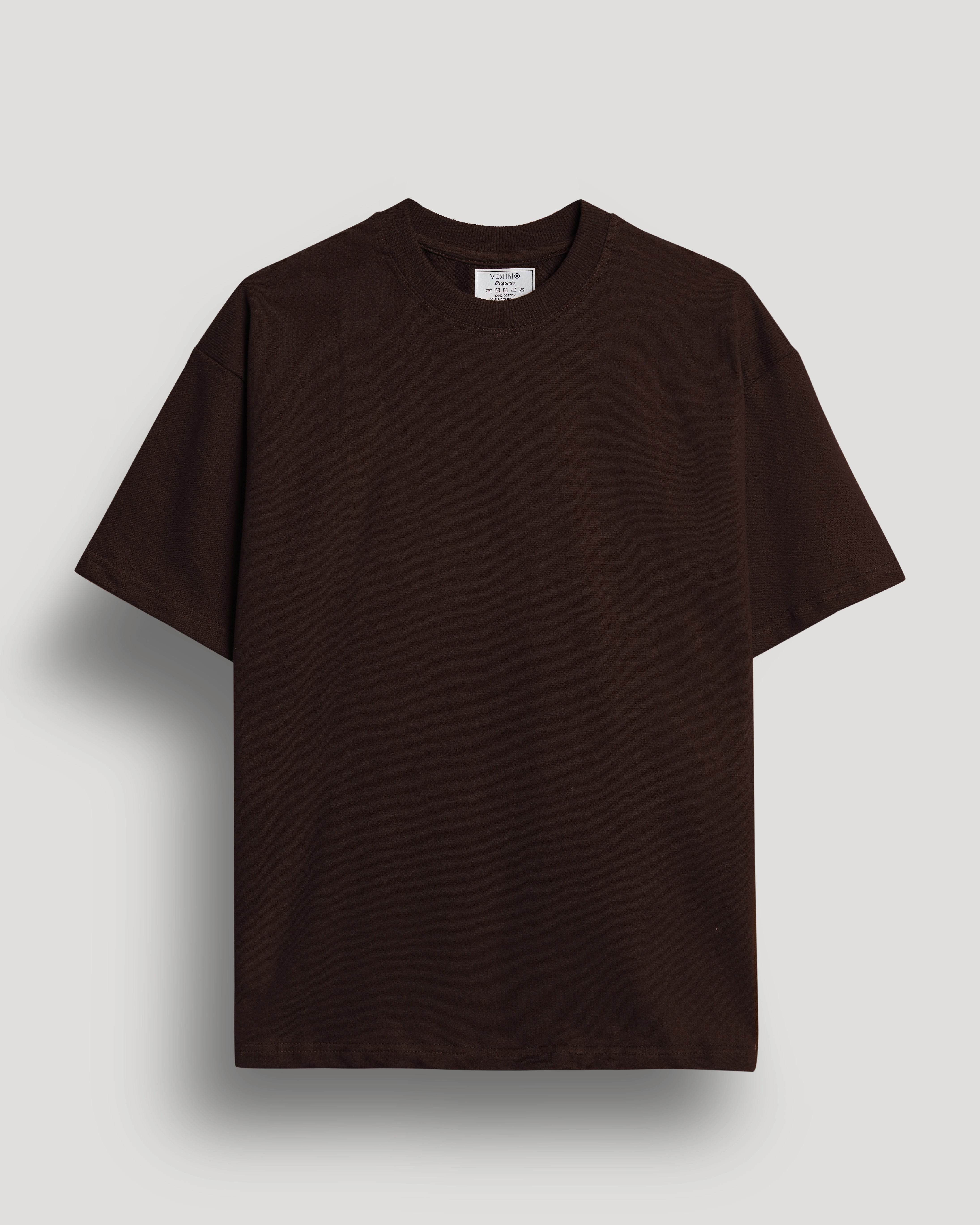 Brown plain oversized t-shirt