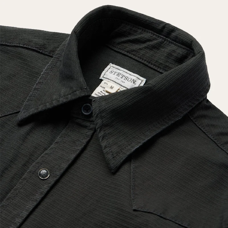 Charcoal Corded Denim Shirt