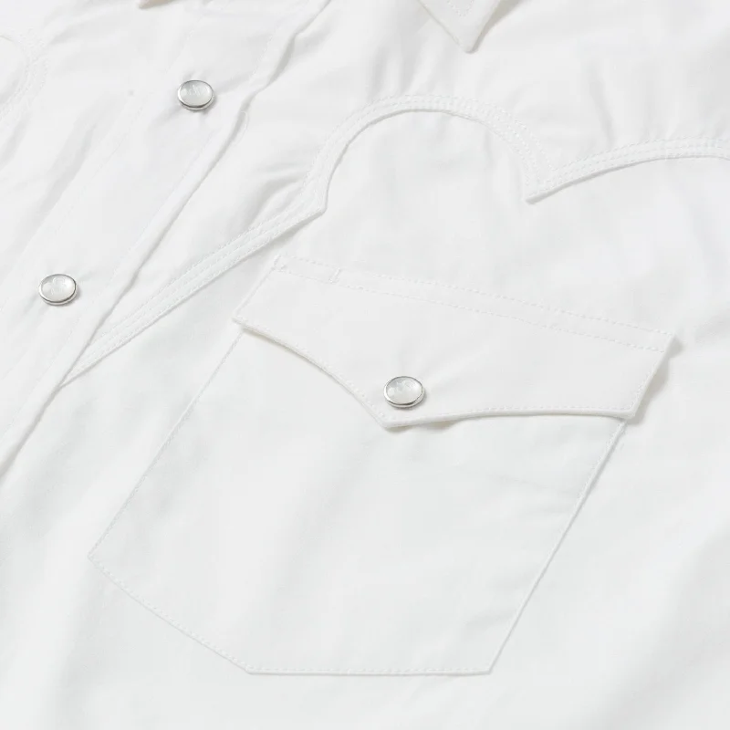 Classic Solid Snap Poplin Shirt In Optic White