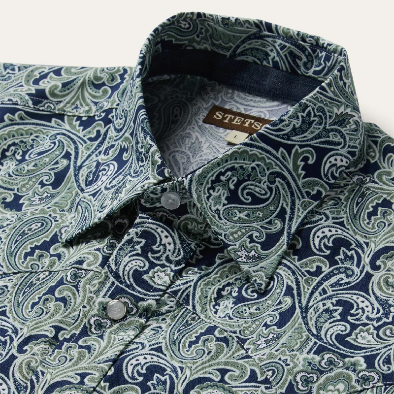 Greenspring Paisley Print Western Shirt