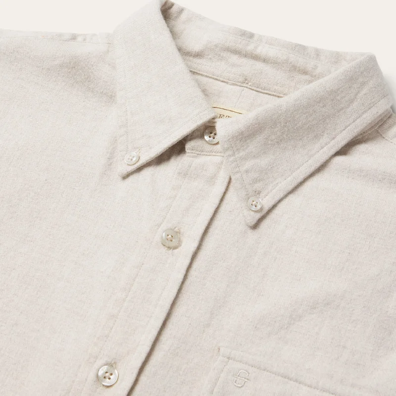 Heathered Flannel Button-Down Shirt