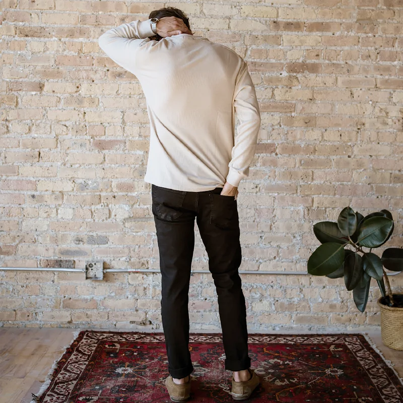 Men's Oatmeal Waffle Knit Henley