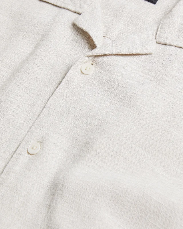 Jermynn Ss Relaxed Placement Embroidered Shirt Ecru