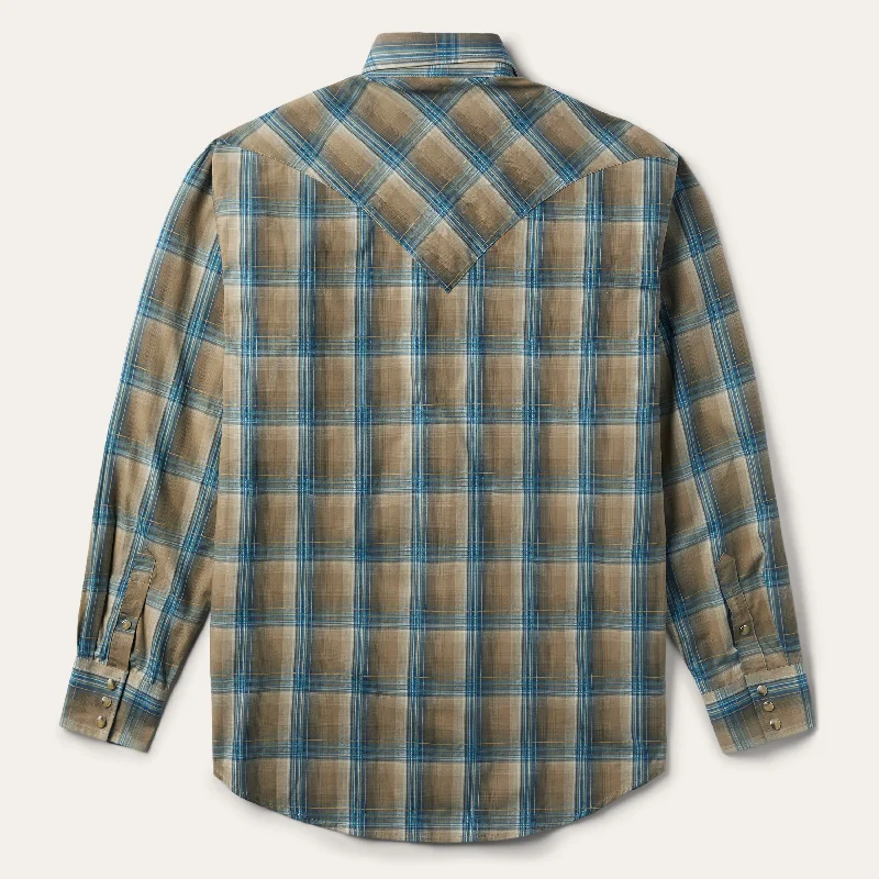 Khaki Ombre Plaid Shirt