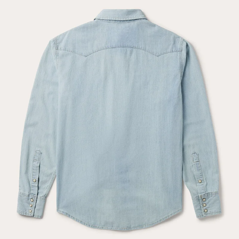 Light Blue Denim Western Shirt