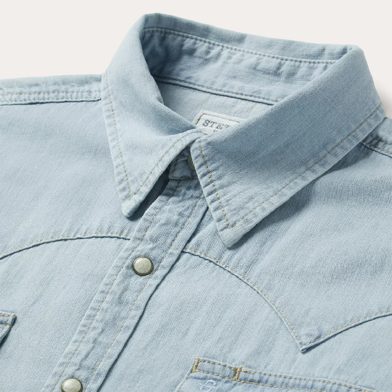 Light Blue Denim Western Shirt